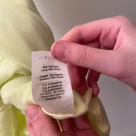 ARITZIA Wilfred Free Neon Yellow Short Cap Sleeve Shift Dress Sz M - Picture 14 of 14